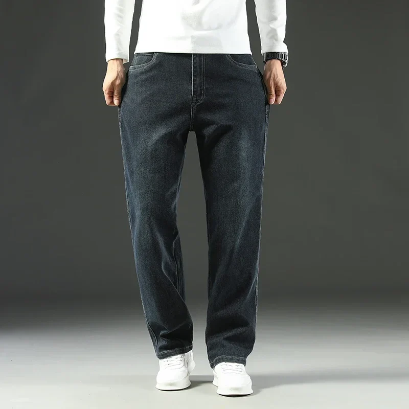 Stretchy Men’s Jeans - Wide Leg, Cotton, Business Casual - Image 4