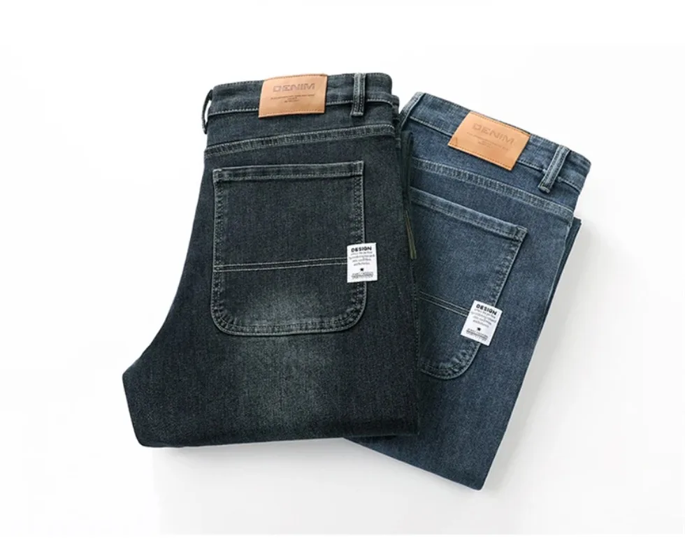 Stretchy Men’s Jeans - Wide Leg, Cotton, Business Casual - Image 6