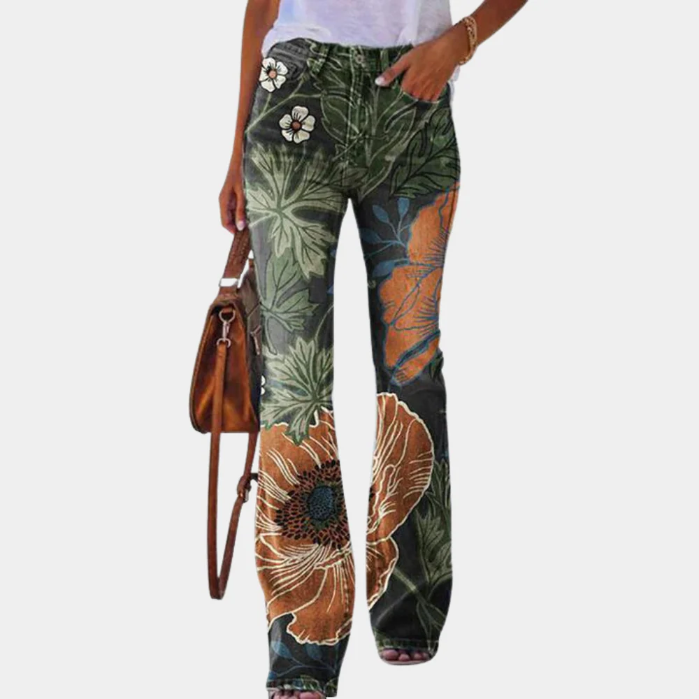 Stretchy women’s flared jeans – button details, comfortable denim, for casual or formal occasions - Image 5