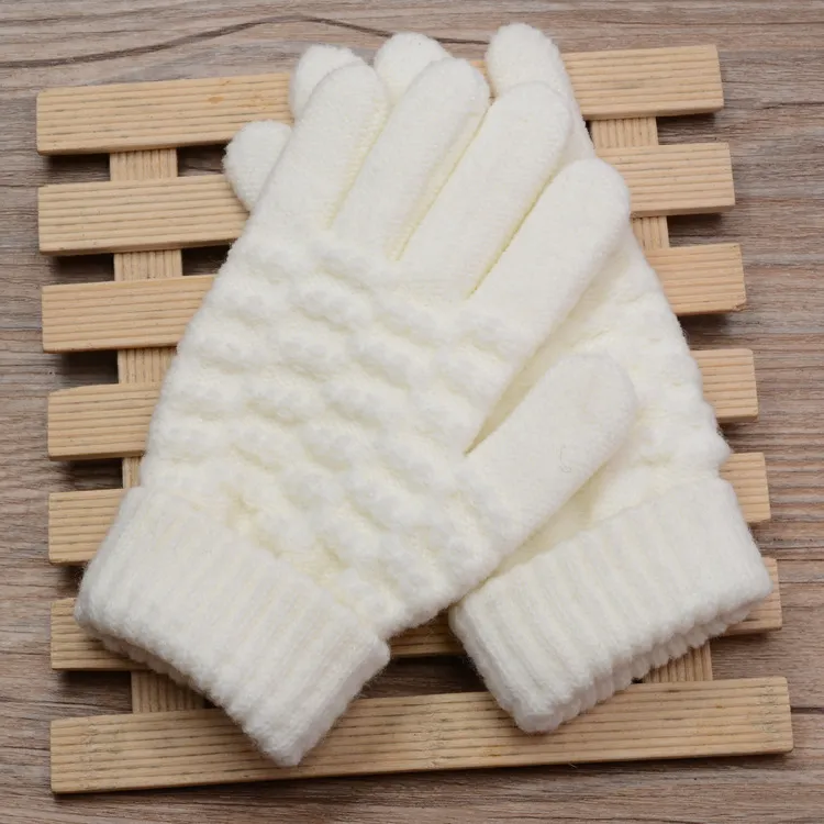 Stretchy Womens Knit Gloves - Stretch-Fitted, Wool Blend - Image 4