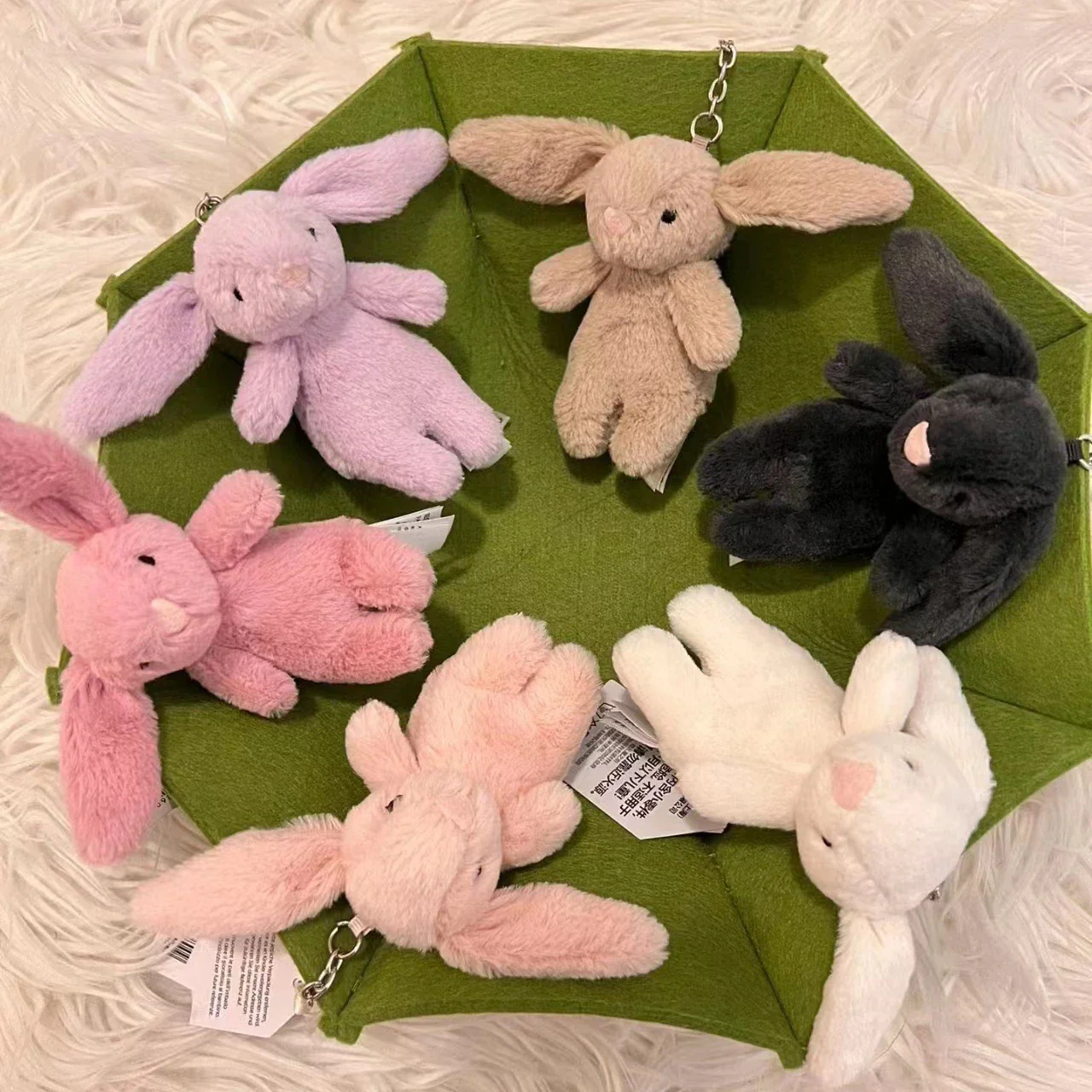 Rabbit Plush Keychain Cute Bunny Bag Charm Soft Gift - Image 2