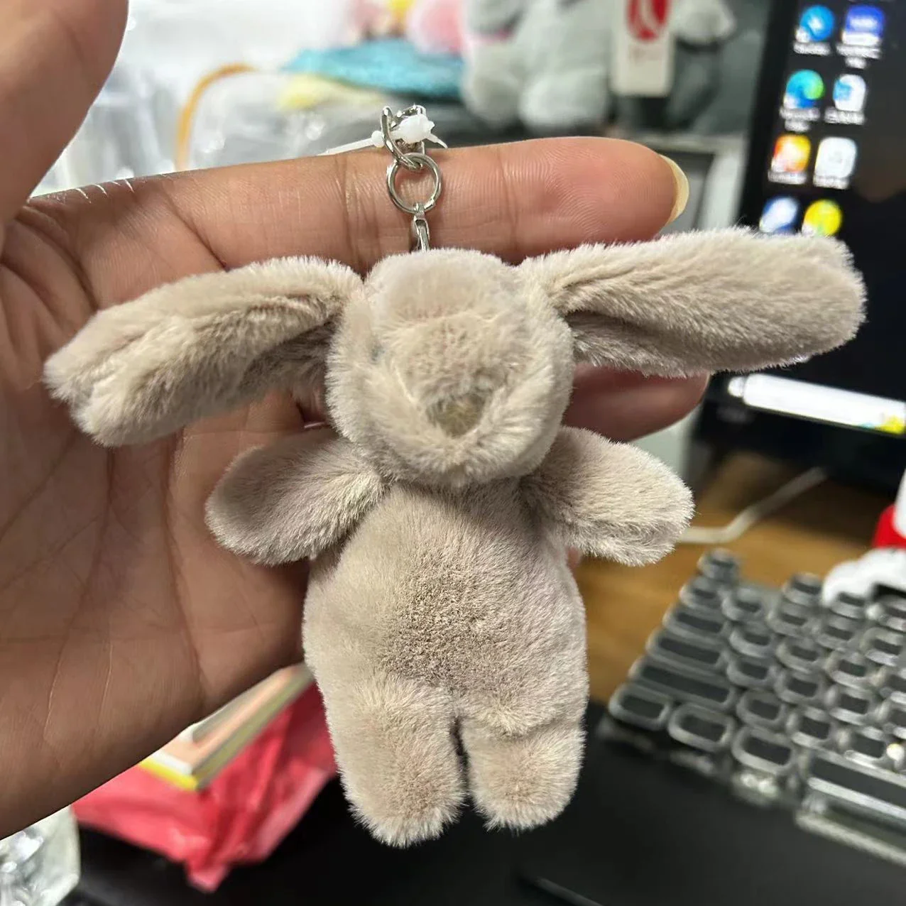 Rabbit Plush Keychain Cute Bunny Bag Charm Soft Gift - Image 4