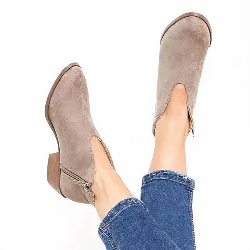 Stylish Black Ankle Boots for Women, High-Quality Leather Pointed Toe Booties with Soft Sole and Ankle Zipper - Image 6