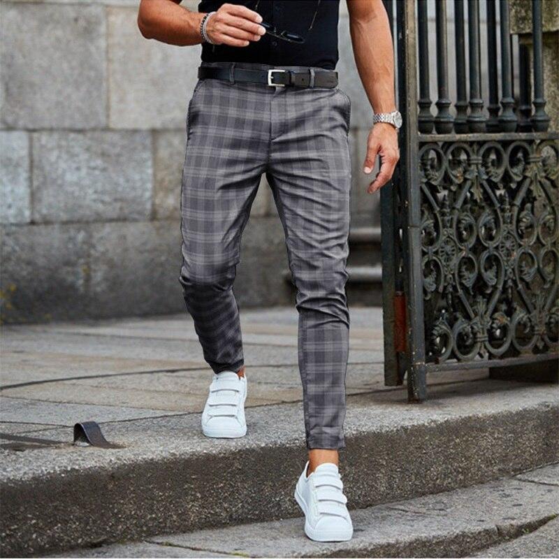 Stylish Checkered Mens Chino Pants, Lightweight Cotton, Comfortable Fit for Casual and Semi-Formal Wear - Image 4