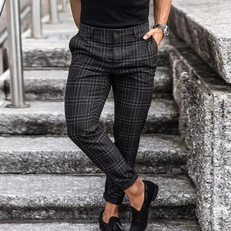 Stylish Checkered Mens Chino Pants, Lightweight Cotton, Comfortable Fit for Casual and Semi-Formal Wear - Image 6