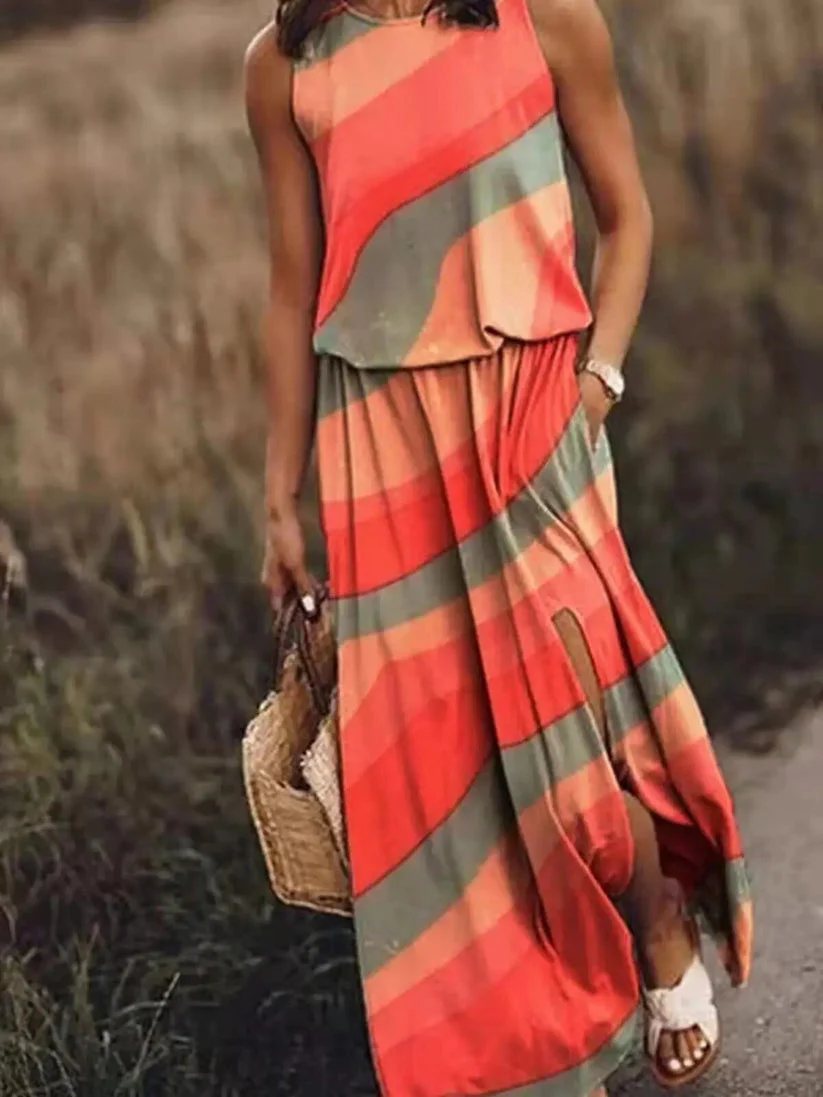 Stylish Floral Sleeveless Womens Dress for Summer - Comfortable Fit, Perfect for Special Occasions and Daily Wear - Image 4