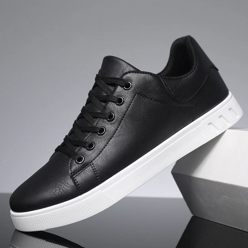 Stylish Men's Leather Sneakers in Brown and Black for Everyday Comfort and Durability - Image 3