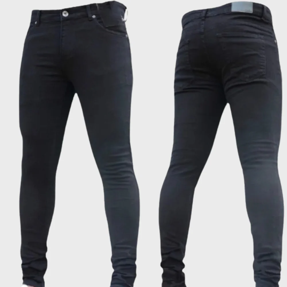 Stylish men's skinny jeans – timeless design, durable fabric, for summer