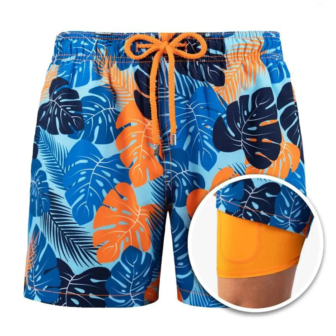 Stylish Men's Swimwear Quick-Dry Swim Trunks with Modern Fit and Practical Pockets for Beach and Pool - Image 2