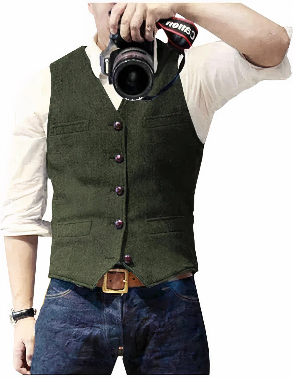 Stylish Men's Waistcoat Vest with Button Closure, Classic Design for Formal and Casual Occasions, Premium Fabric Blend - Image 3