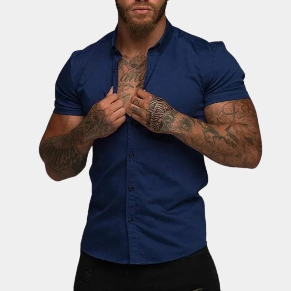 Stylish Short Sleeve Men's Shirt  Comfortable Casual T-Shirt for Everyday Wear - Image 3