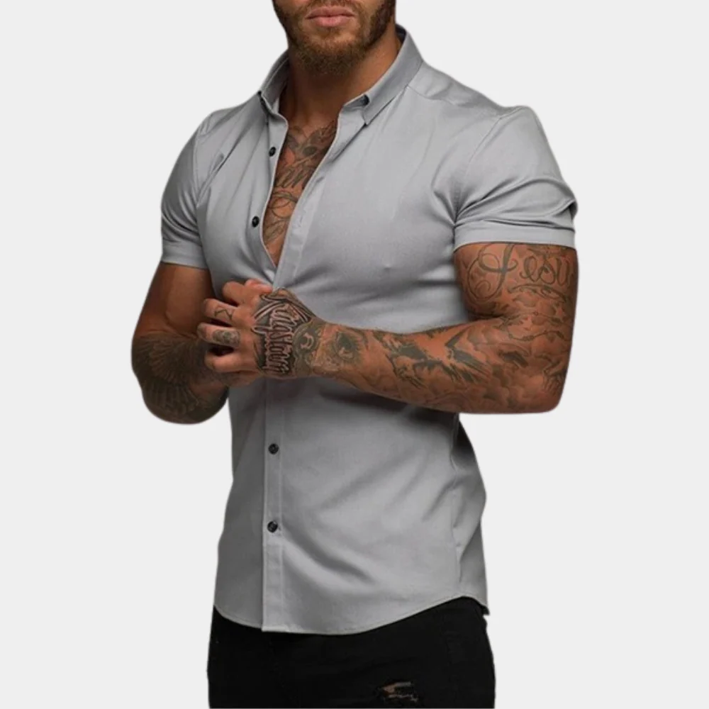 Stylish Short Sleeve Men's Shirt  Comfortable Casual T-Shirt for Everyday Wear - Image 4