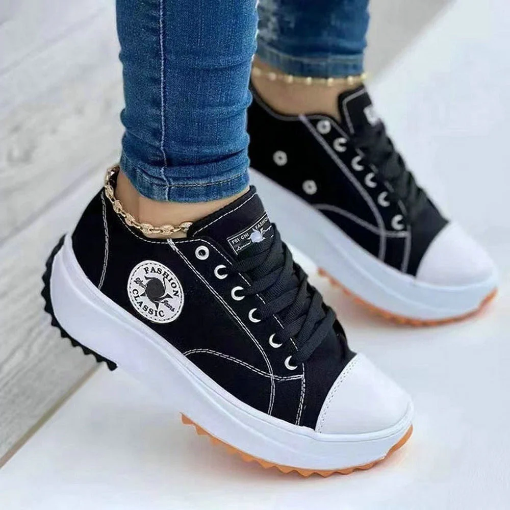 Stylish White Sneakers for Women with Memory Foam Insole and Shock Absorbing Sole - Comfortable Ladies Trainers - Image 2