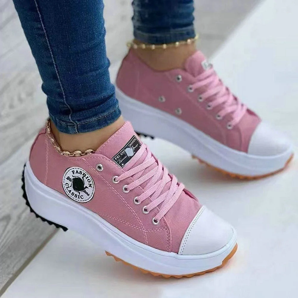 Stylish White Sneakers for Women with Memory Foam Insole and Shock Absorbing Sole - Comfortable Ladies Trainers - Image 3