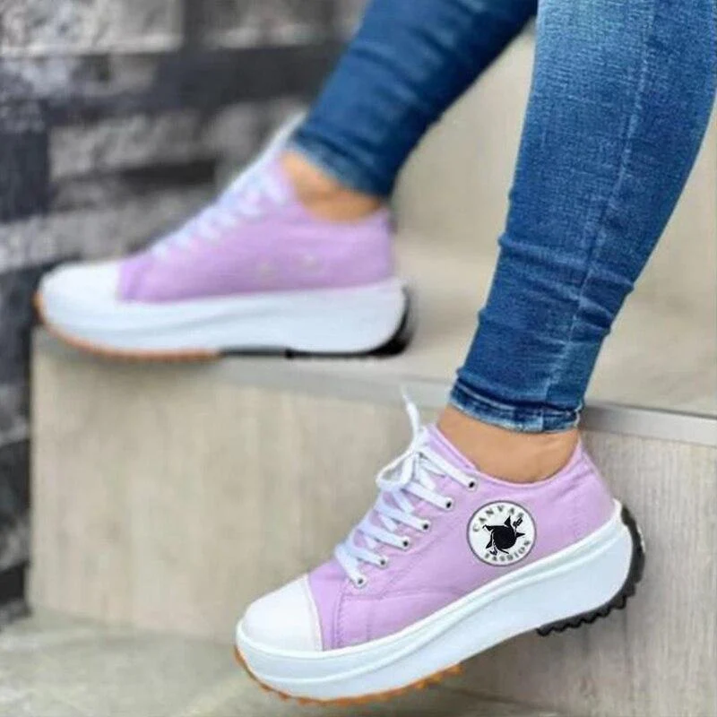 Stylish White Sneakers for Women with Memory Foam Insole and Shock Absorbing Sole - Comfortable Ladies Trainers - Image 4