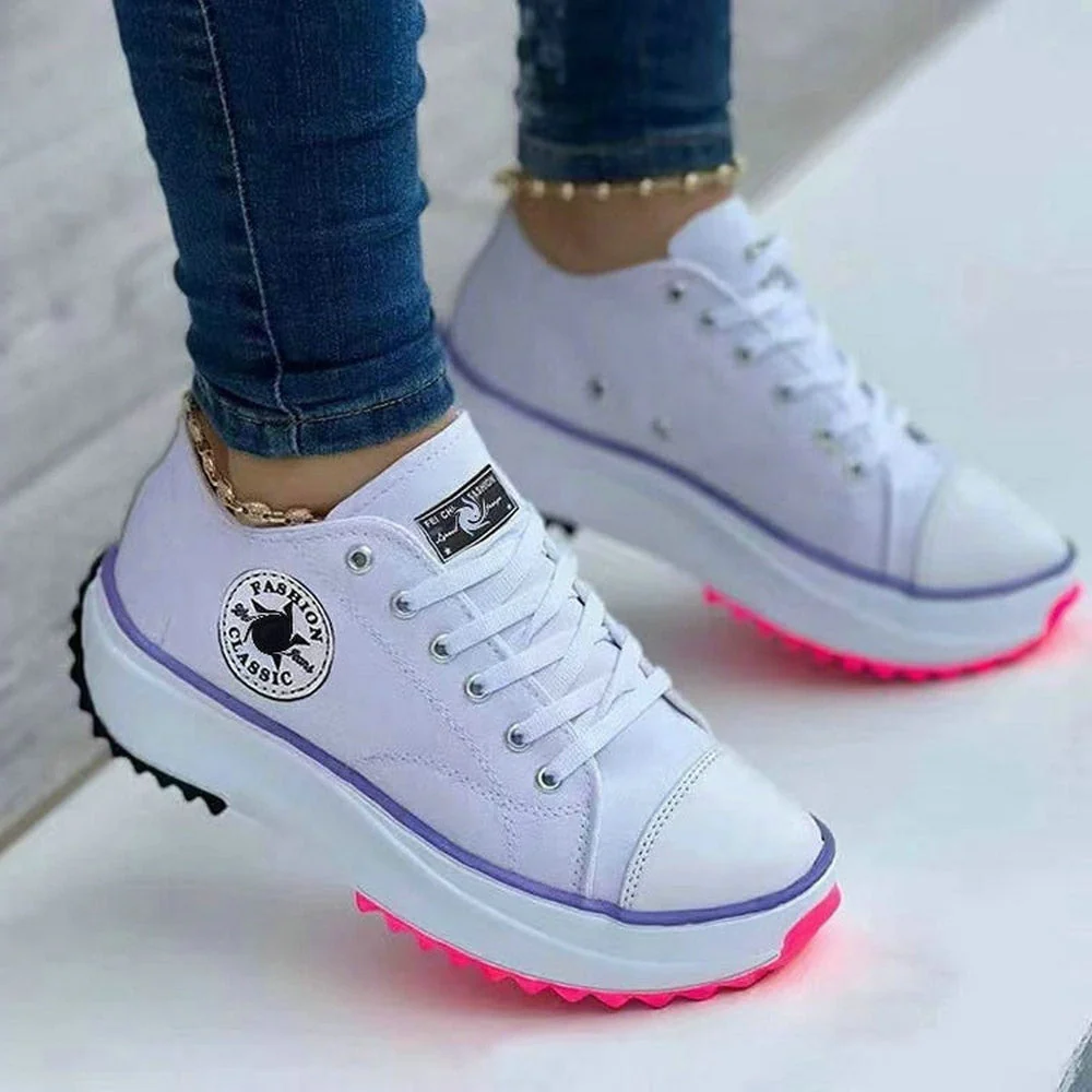 Stylish White Sneakers for Women with Memory Foam Insole and Shock Absorbing Sole - Comfortable Ladies Trainers - Image 8