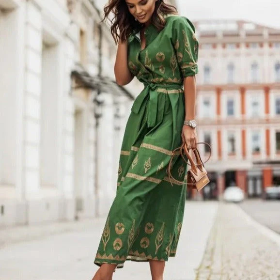Stylish Women's Summer Midi Dress with Unique Pattern for Versatile Occasions - Image 4
