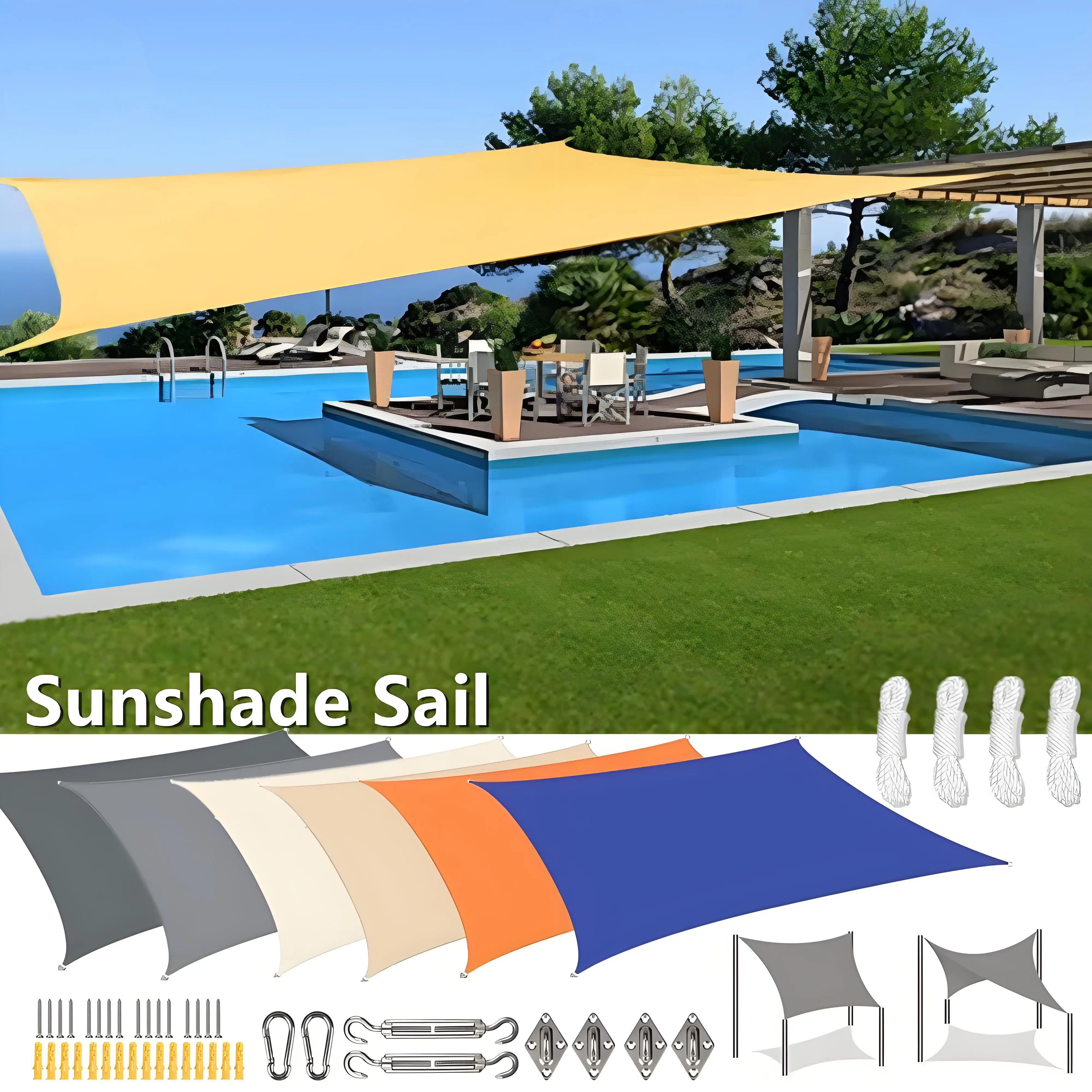 Sun Shade Sail Waterproof Rectangle Canopy Outdoor Patio Summer 2025 UV Protection Water Resistant Privacy Screen