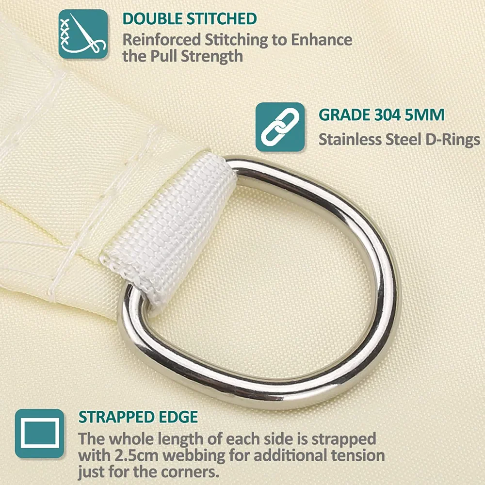 Sun Shade Sail Waterproof Rectangle Canopy Outdoor Patio Summer 2025 UV Protection Water Resistant Privacy Screen - Image 2