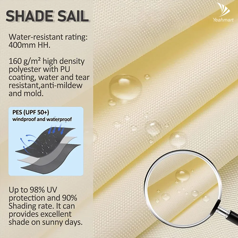 Sun Shade Sail Waterproof Rectangle Canopy Outdoor Patio Summer 2025 UV Protection Water Resistant Privacy Screen - Image 3