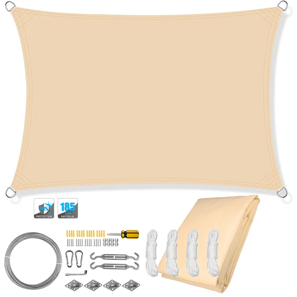Sun Shade Sail Waterproof Rectangle Canopy Outdoor Patio Summer 2025 UV Protection Water Resistant Privacy Screen - Image 30
