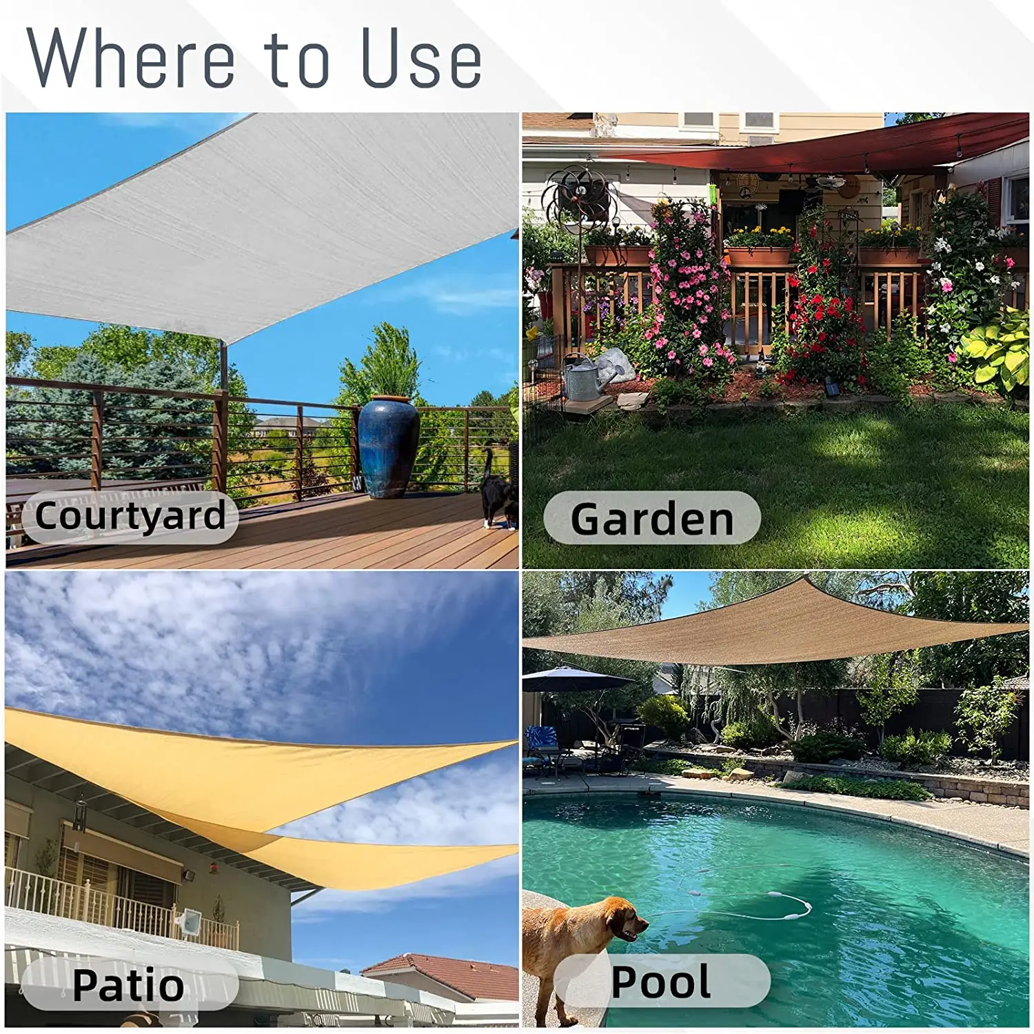Sun Shade Sail Waterproof Rectangle Canopy Outdoor Patio Summer 2025 UV Protection Water Resistant Privacy Screen - Image 6