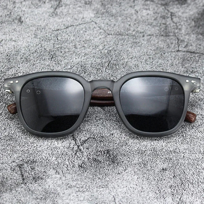 Sunglasses for Men Women Retro Wood Grain Polarized UV Protection Outdoor Shades - Image 4