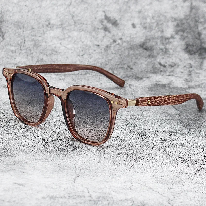 Sunglasses for Men Women Retro Wood Grain Polarized UV Protection Outdoor Shades - Image 5
