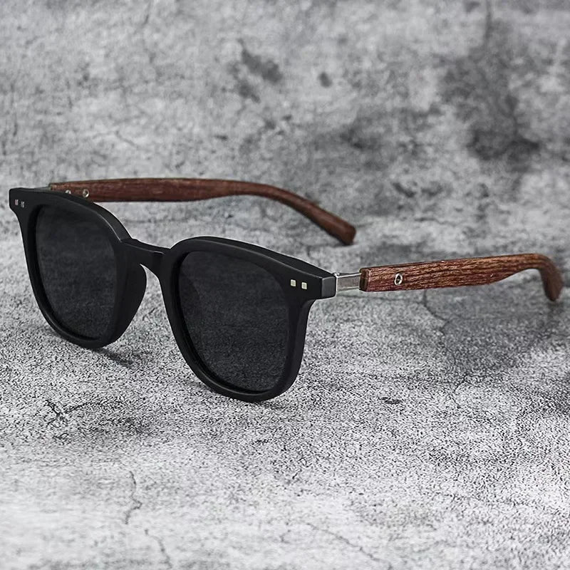 Sunglasses for Men Women Retro Wood Grain Polarized UV Protection Outdoor Shades - Image 6