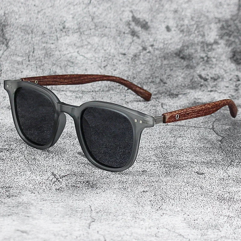 Sunglasses for Men Women Retro Wood Grain Polarized UV Protection Outdoor Shades - Image 7