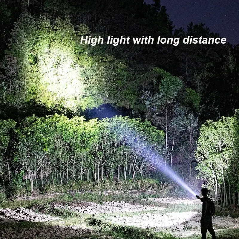 Super Bright LED Flashlight USB Rechargeable Torch for Camping Hunting Waterproof Light - Image 5
