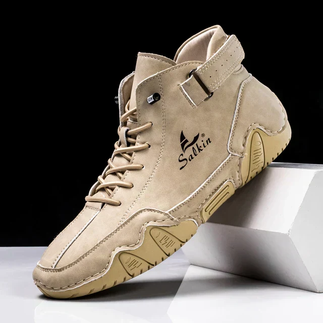 Supportive Classic Men's Casual Boots - Ankle, Leather - Image 3