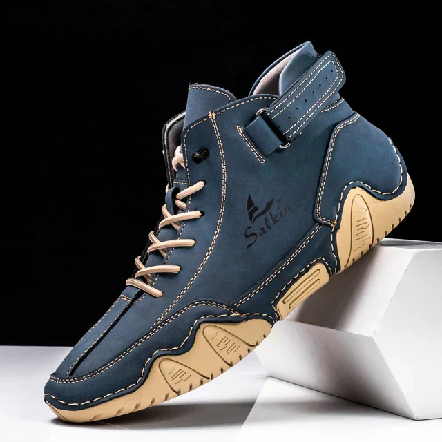 Supportive Classic Men's Casual Boots - Ankle, Leather - Image 5
