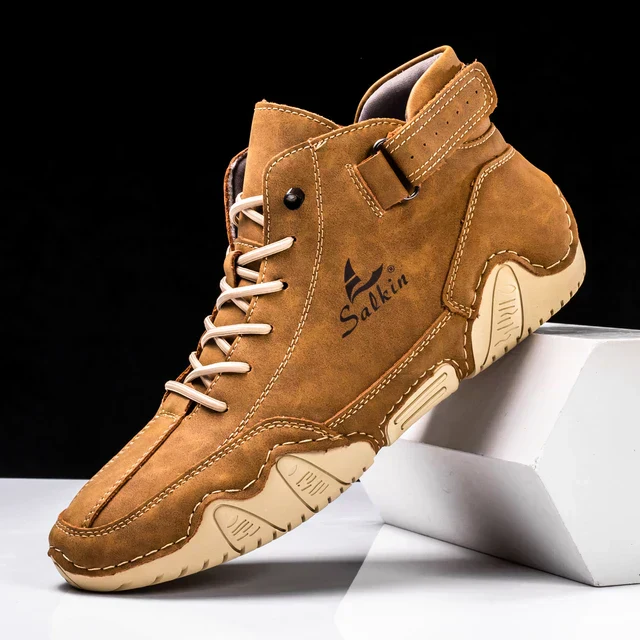 Supportive Classic Men's Casual Boots - Ankle, Leather - Image 6