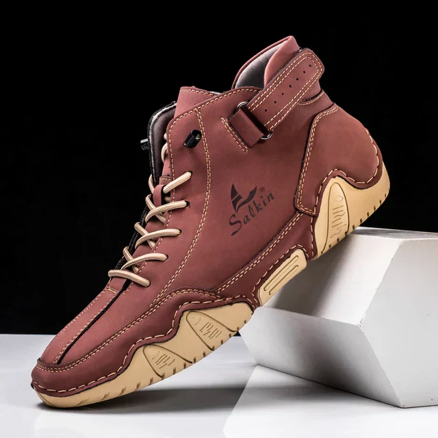 Supportive Classic Men's Casual Boots - Ankle, Leather - Image 8