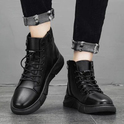 Supportive High Top Boots - Lace Up, Leather, Everyday - Image 3