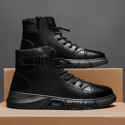 Supportive High Top Boots - Lace Up, Leather, Everyday - Image 4