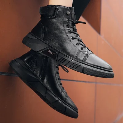 Supportive High Top Boots - Lace Up, Leather, Everyday - Image 6