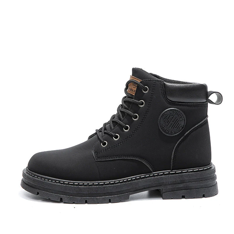 Supportive Men Ankle Boots - Chunky Mid Heel Leather Winter - Image 4