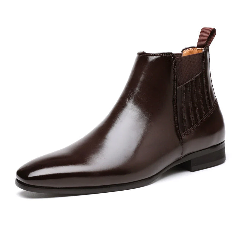 Supportive Men's Chelsea Boots - Pointed Toe, PU Leather - Image 6