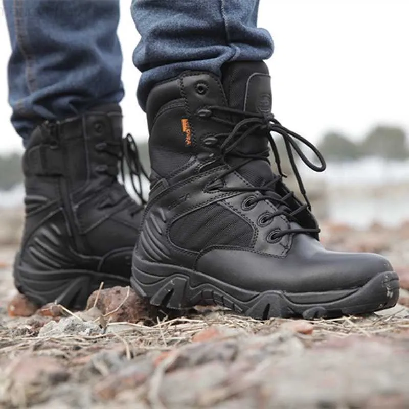 Supportive Men's Hiking Boots - High Ankle Suede, Winter - Image 5