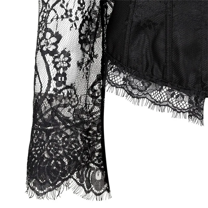 Supportive Women's Corset Top - Off Shoulder, Lace Satin - Image 20