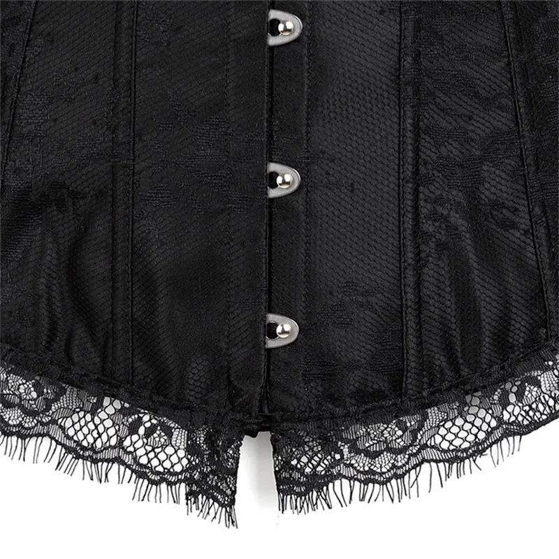 Supportive Women's Corset Top - Off Shoulder, Lace Satin - Image 21