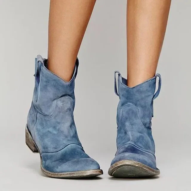 Supportive Women’s Western Ankle Boots – Suede, Everyday - Image 3
