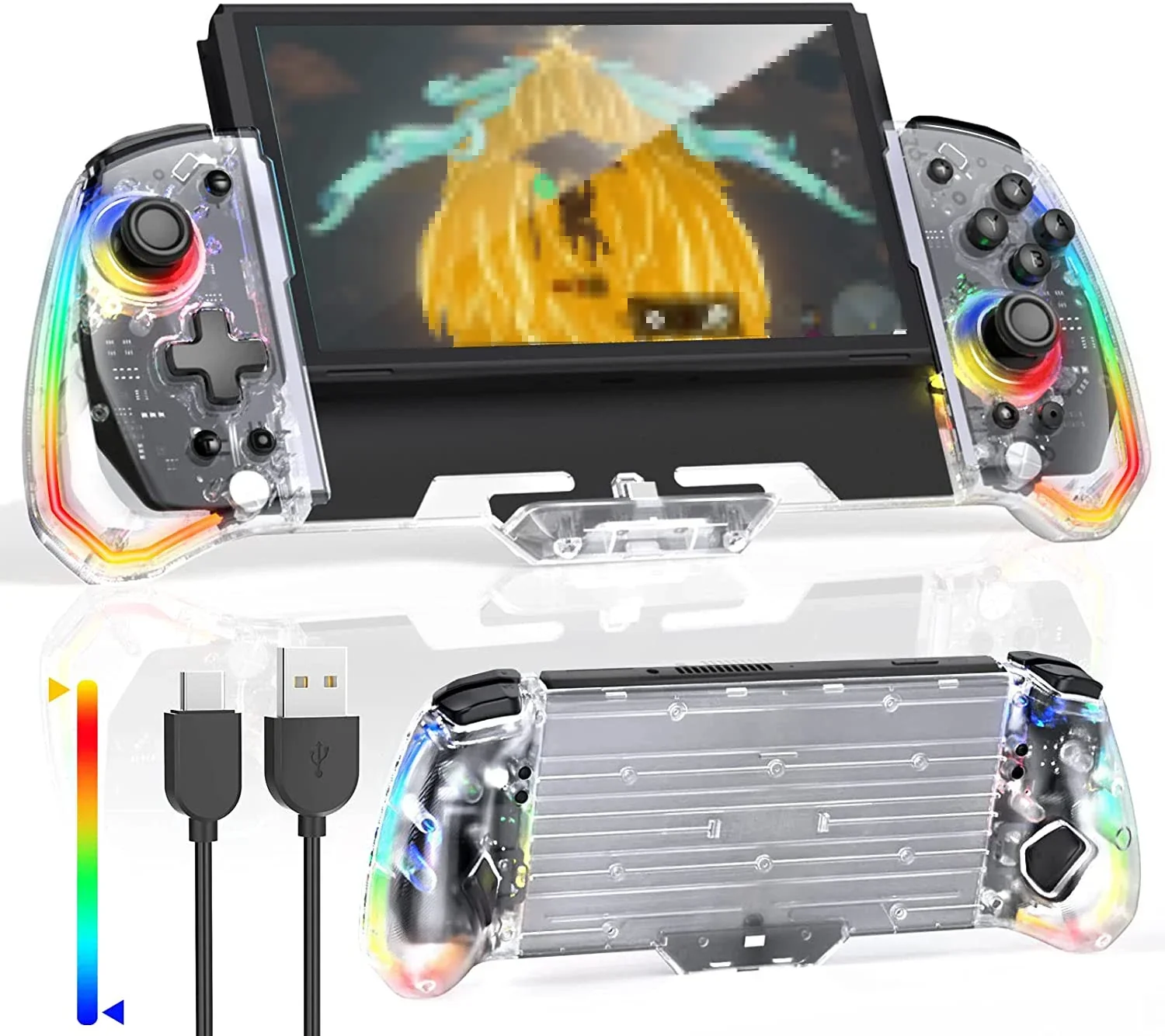 Switch Controller No Deadzone Enhanced Transparent Gamepad With Adjustable LED 6-Axis Gyro Fall 2025 Precise Input - Image 6