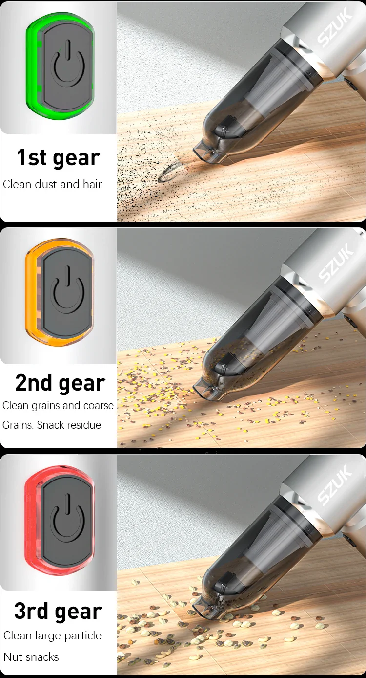 Car Vacuum Cleaner Wireless Mini Handheld Strong 6000mAh - Image 14