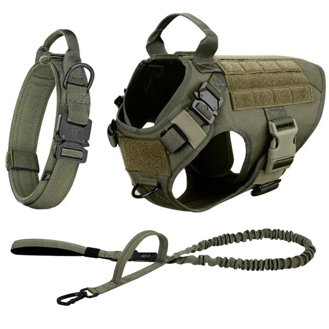 Tactical Dog Harness No-Pull With Front And Back D-Rings Quick-Release Buckles Top Handle Heavy-Duty Training - Image 32