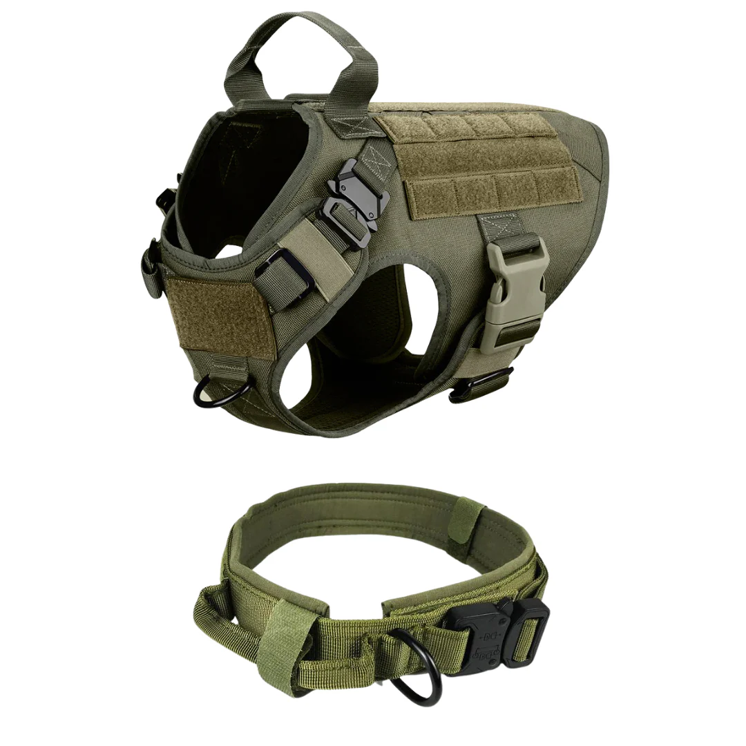Tactical Dog Harness No-Pull With Front And Back D-Rings Quick-Release Buckles Top Handle Heavy-Duty Training - Image 38