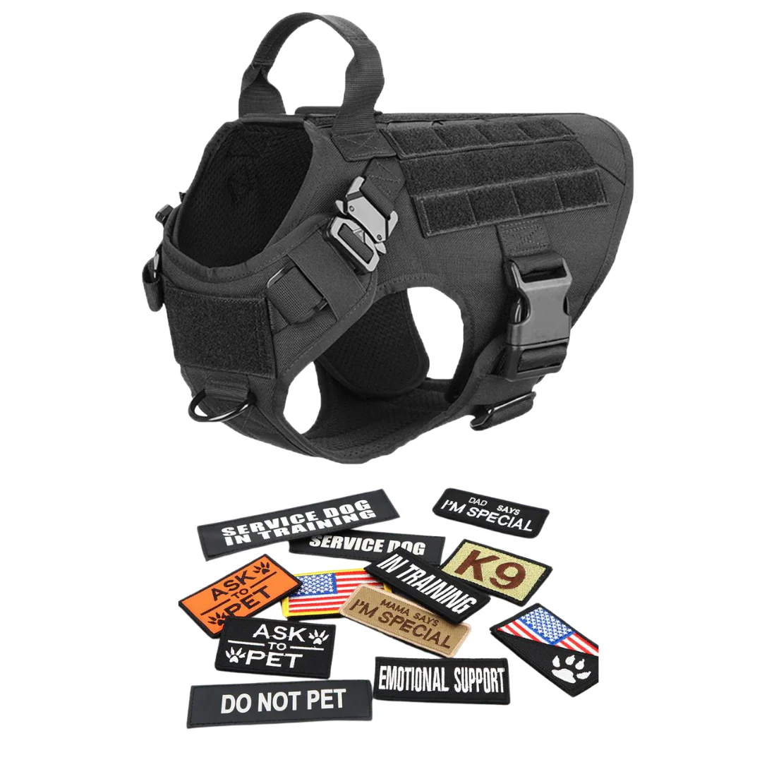 Tactical Dog Harness No-Pull With Front And Back D-Rings Quick-Release Buckles Top Handle Heavy-Duty Training - Image 4
