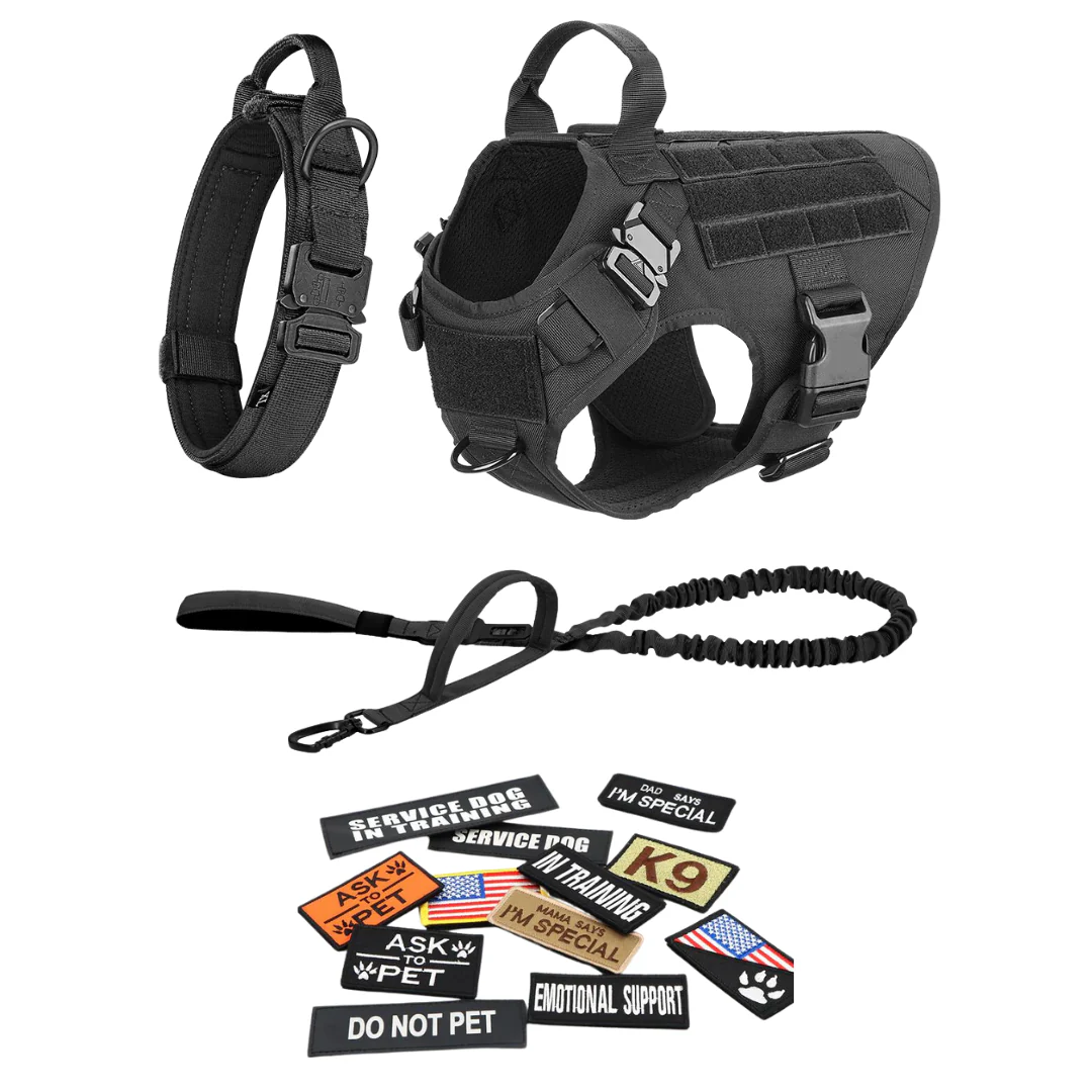 Tactical Dog Harness No-Pull With Front And Back D-Rings Quick-Release Buckles Top Handle Heavy-Duty Training - Image 5